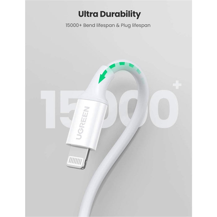 UGREEN USB C to Lightning Cable MFi Certified 3FT , White-USB C Cable-UGREEN-brands-world.ca