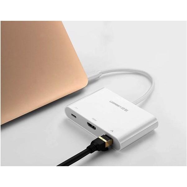 UGREEN USB C to VGA Ethernet Adapter with USB 3.0 USB 2.0 Hub, Type C for Power Delivery LAN Adapter for 12-inch Macbook-External Video Display Adapters-UGREEN-brands-world.ca