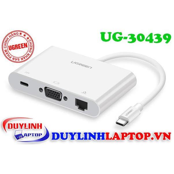 UGREEN USB C to VGA Ethernet Adapter with USB 3.0 USB 2.0 Hub, Type C for Power Delivery LAN Adapter for 12-inch Macbook-External Video Display Adapters-UGREEN-brands-world.ca