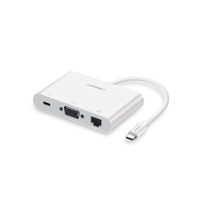 UGREEN USB C to VGA Ethernet Adapter with USB 3.0 USB 2.0 Hub, Type C for Power Delivery LAN Adapter for 12-inch Macbook-External Video Display Adapters-UGREEN-brands-world.ca