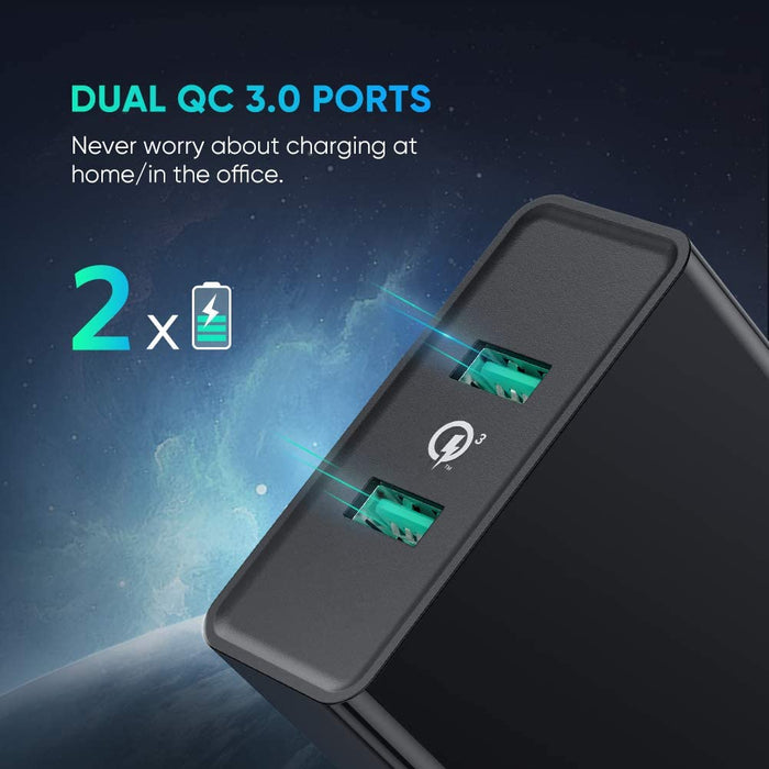 UGREEN USB Charger 36W UK PLUG, QC 3.0 Quick Wall Charger Adapter 2-Port USB Travel Plug-USB Home/Wall Chargers-UGREEN-brands-world.ca
