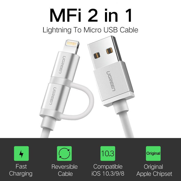 UGREEN USB2.0TO micro USB+micro USB lightning-iPhone Chargers & Cables-UGREEN-brands-world.ca