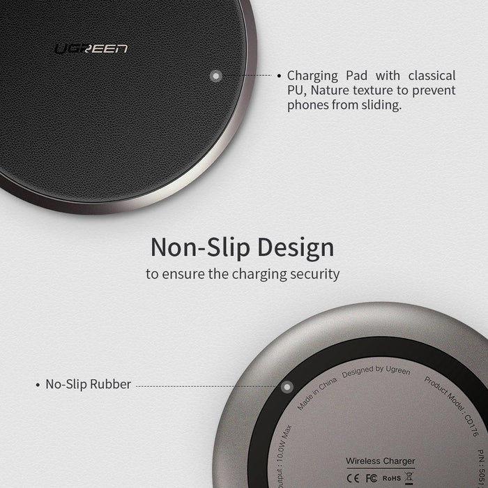 UGREEN Wireless Charger 10W QI Fast Charging Pad Mat with Anti-Slip Rubber-Wireless Chargers-UGREEN-brands-world.ca