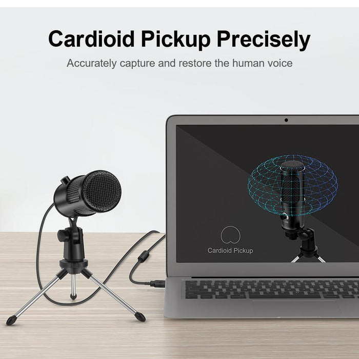 USB Computer Studio Recording Condenser Microphone for Streaming Broadcast Microphone with Tripod Stand-Condenser Mics-SAMA-brands-world.ca