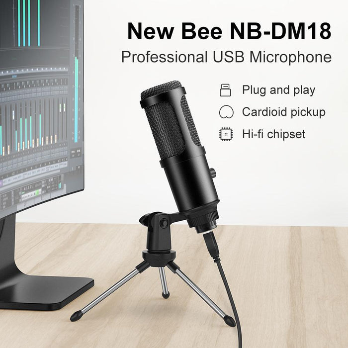 USB Computer Studio Recording Condenser Microphone for Streaming Broadcast Microphone with Tripod Stand-Condenser Mics-SAMA-brands-world.ca