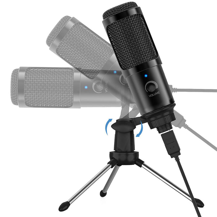 USB Computer Studio Recording Condenser Microphone for Streaming Broadcast Microphone with Tripod Stand-Condenser Mics-SAMA-brands-world.ca