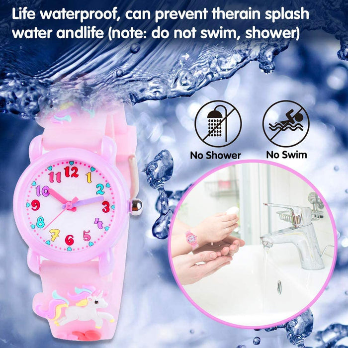 Venhoo Kids Watches 3D Cute Cartoon Waterproof Silicone Purple Unicorn-Kids Watches-Venhoo-brands-world.ca