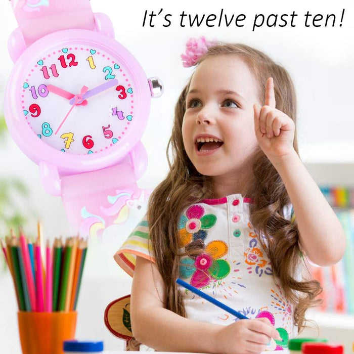 Venhoo Kids Watches 3D Cute Cartoon Waterproof Silicone Purple Unicorn-Kids Watches-Venhoo-brands-world.ca