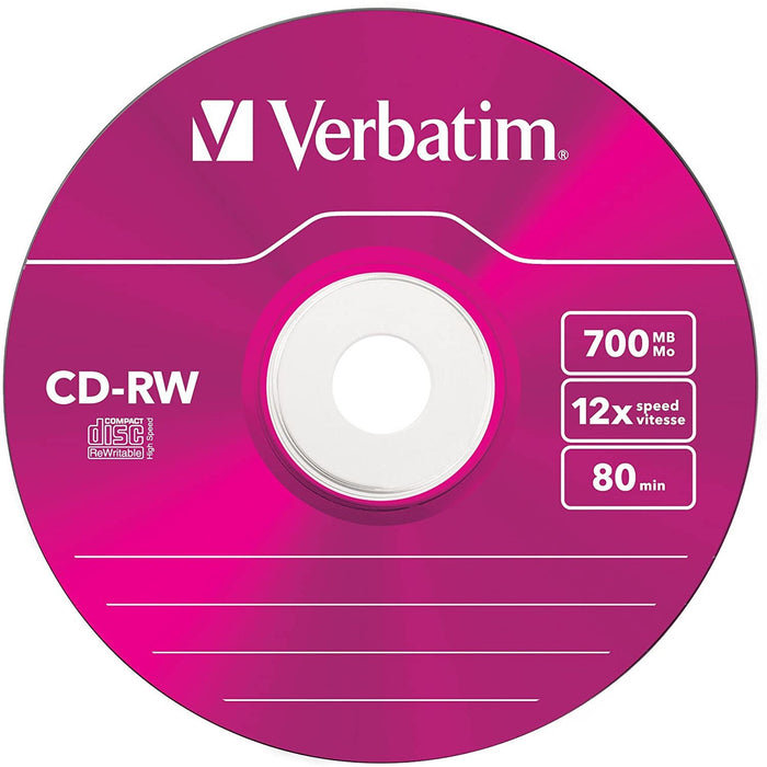 Verbatim 43167 5 Pack 700MB CD-RW Color-CD & DVD Blank-VERBATIM-brands-world.ca