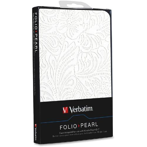 Verbatim Folio Case for Kindle Fire HD 7 , 98076, Pearl White-Tablet & iPad Cases-VERBATIM-brands-world.ca