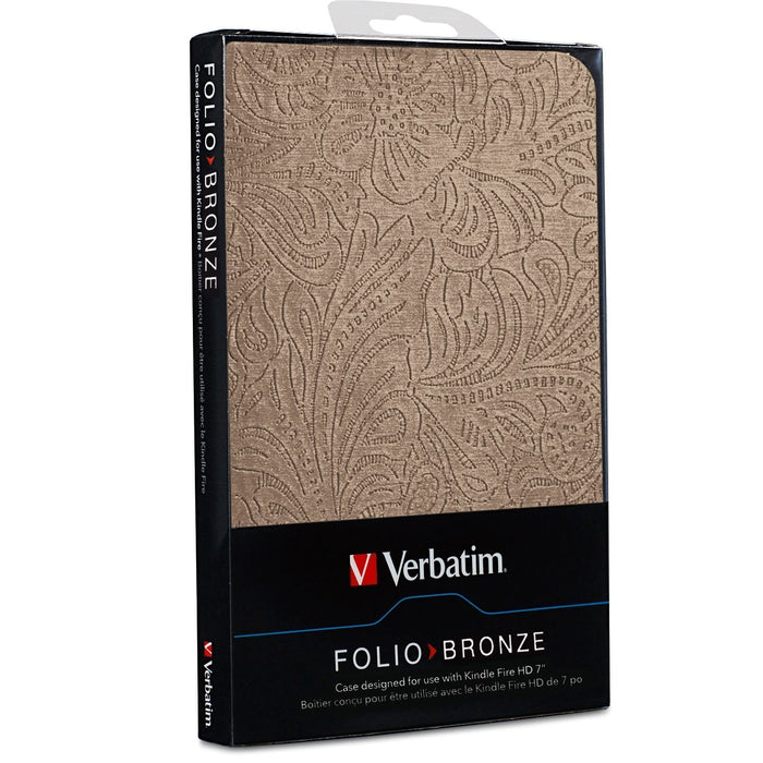 Verbatim Folio Case for Kindle Fire HD 7 - Bronze - 98077-Tablet & iPad Cases-VERBATIM-brands-world.ca