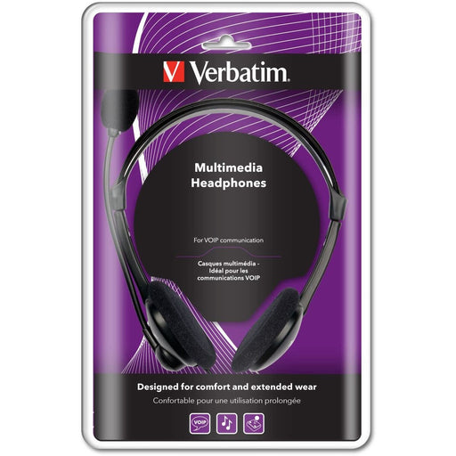 Verbatim Multimedia Headphones Headset Black-Headphones & Headsets-VERBATIM-brands-world.ca