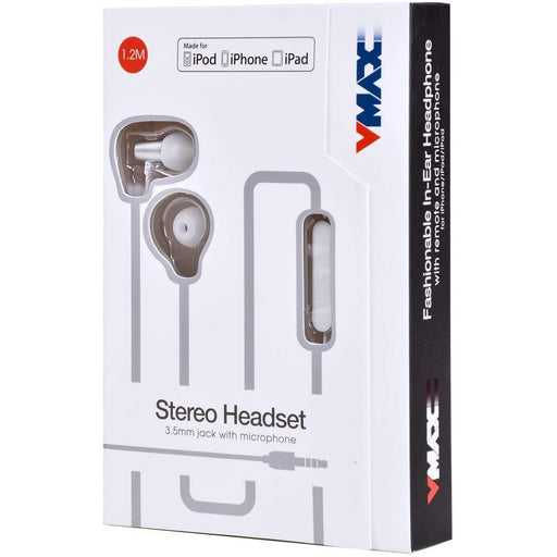 Vmax Earphone Stereo noise Cancellation With Mic - Sound controls - 1.2 M Cable - 29930-V-MAX-brands-world.ca