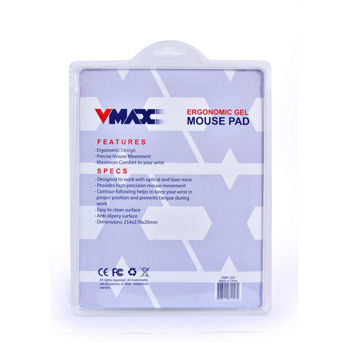 Vmax Gel Mouse Pad Made From Nylon Textile VMP-103, Red-.-V-MAX-brands-world.ca
