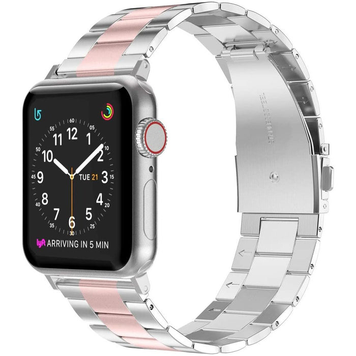 Wearlizer Compatible with Apple For Watch 38mm/40mm, Rose Gold + Silver-Apple Watch Bands & Straps-Wearlizer-brands-world.ca