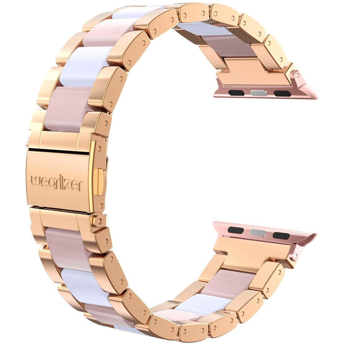 Wearlizer Compatible with Apple Watch 38mm 38mm/40mm, Pink White + Rose Gold-Apple Watch Bands & Straps-Wearlizer-brands-world.ca