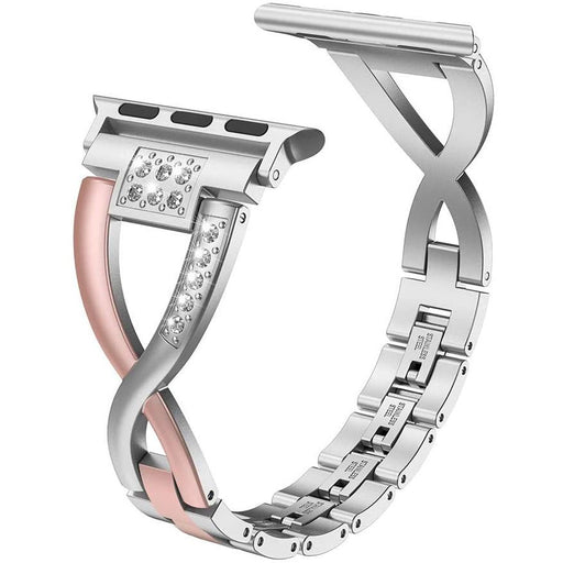 Wearlizer Compatible with Apple Watch Bands 38mm 38mm/40mm, Rose Gold+Silver-Apple Watch Bands & Straps-Wearlizer-brands-world.ca