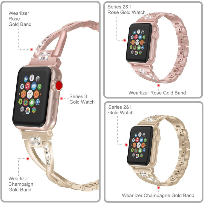 Wearlizer Compatible with Apple Watch Bands 38mm 40mm 38mm/40mm, Rose Gold-Apple Watch Bands & Straps-Wearlizer-brands-world.ca