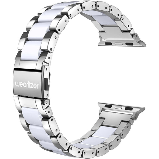 Wearlizer Resin Link Band Compatible Apple Watch 38mm 38mm/40mm, Silver-Apple Watch Bands & Straps-Wearlizer-brands-world.ca