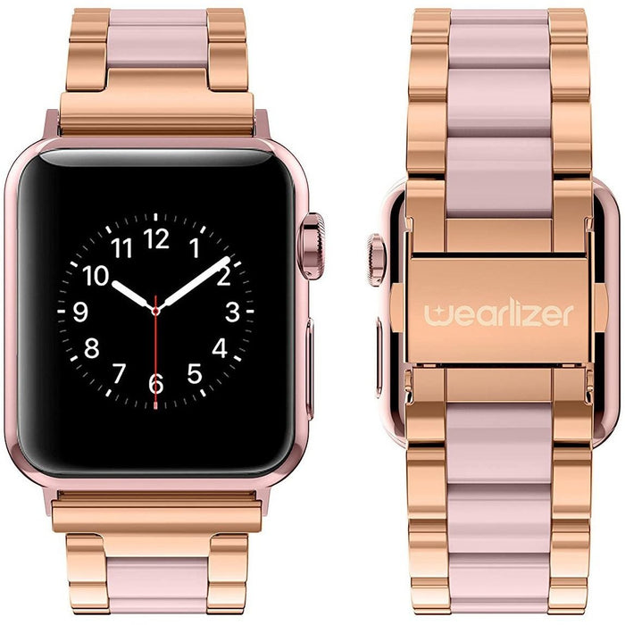 Wearlizer Resin Link Band Compatible Apple Watch 38mm/40mm, Rose Gold-Apple Watch Bands & Straps-Wearlizer-brands-world.ca