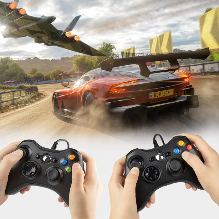 Wired USB Joystick with Dual Vibration and Shoulders Buttons for Xbox 360/Xbox 360 Slim/PC Windows 7/8/10 (Black)-Xbox 360 Controllers-SAMA-brands-world.ca