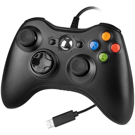 Wired USB Joystick with Dual Vibration and Shoulders Buttons for Xbox 360/Xbox 360 Slim/PC Windows 7/8/10 (Black)-Xbox 360 Controllers-SAMA-brands-world.ca