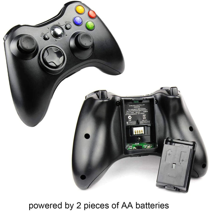 Wireless Controller,2.4GHZ for Xbox 360,Xbox & Slim 360 PC Windows 7,8,10(Black)-Xbox 360 Controllers-SAMA-brands-world.ca