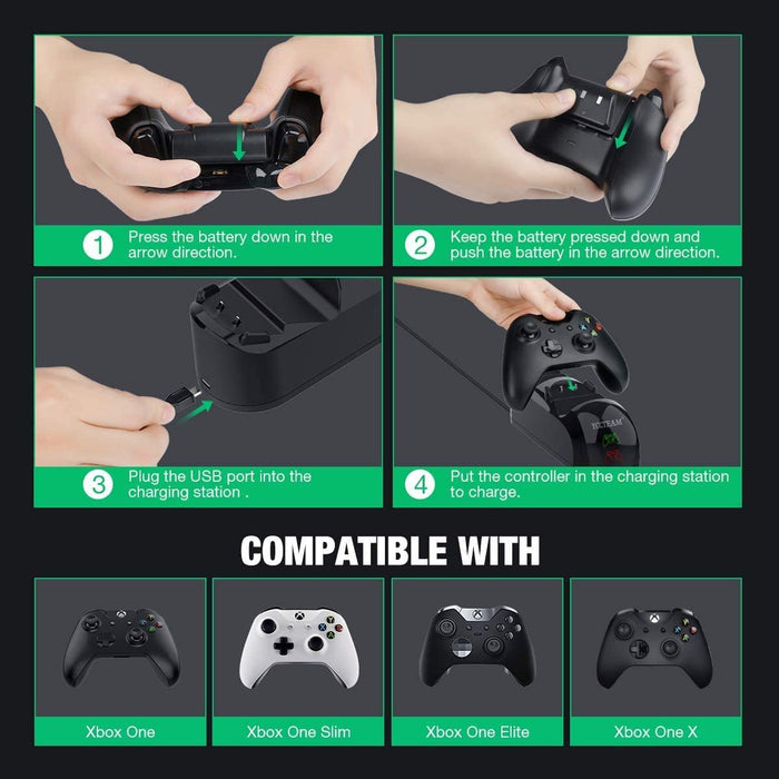 Xbox One/One X/One S/One Elite Dual Controller Charger, [Dual Slot] High...-Xbox One Power Supplies & Battery Packs-YAEYE-brands-world.ca